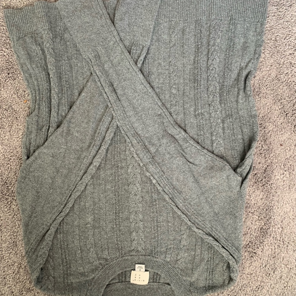 Grey cable knit sweater